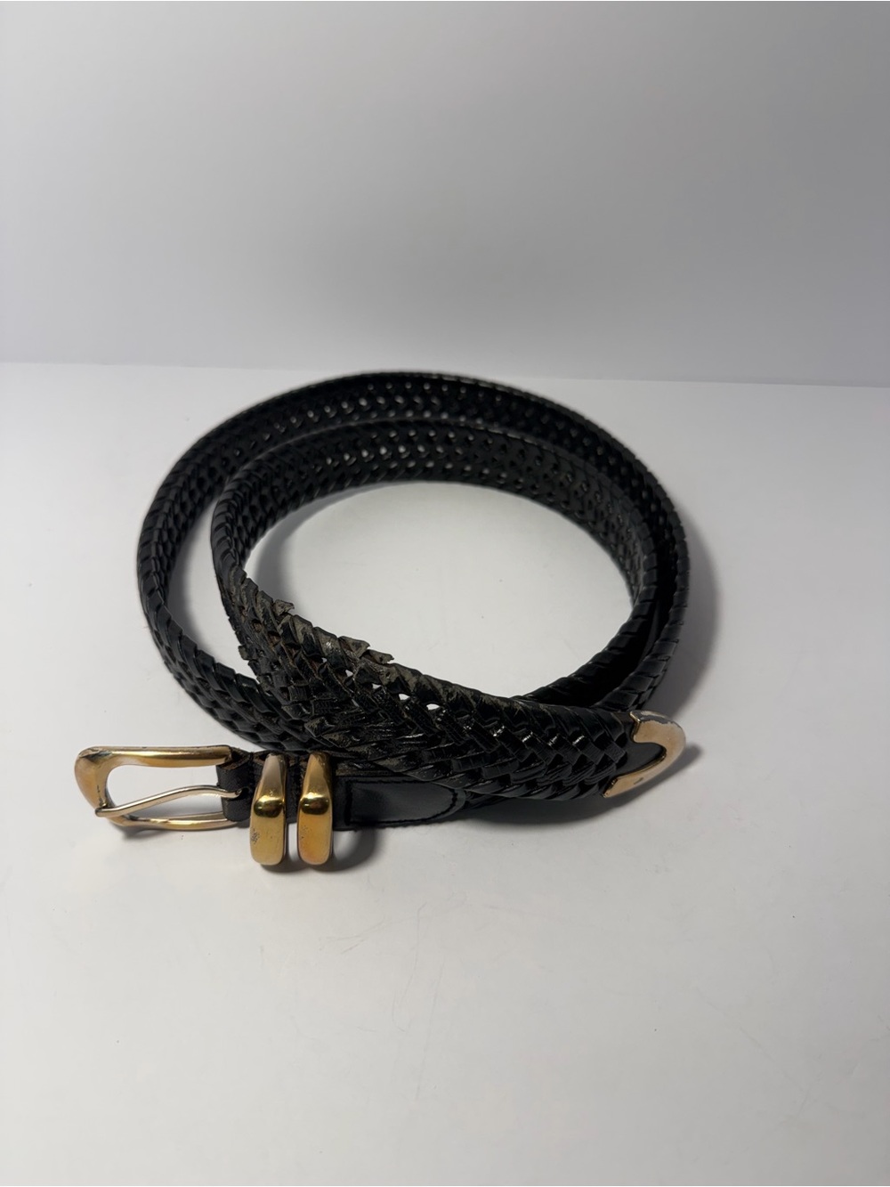 🪵 Distressed Vintage Fossil Braided Belt 44